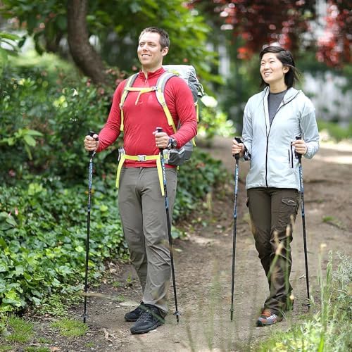 Fizan Compact 3 Trekking Poles – 5.6 oz Ultralight, Backpacking, Thru Hiking Poles, Adjustable, Collapsible, Customized Fit, EVA Grips, Aluminum Walking Sticks (Compact 3)