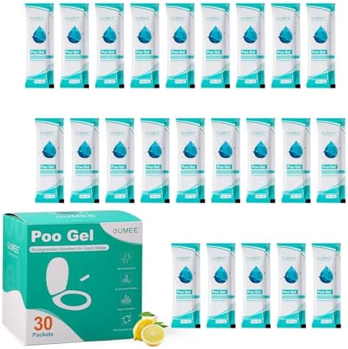 OUMEE 50 Pack Poo Gel for Portable Toilet, Camping Toilet Powder, Eco Absorbent Gel, Portable Urine Packets for Outdoor Camping Recreation Supplies (50)