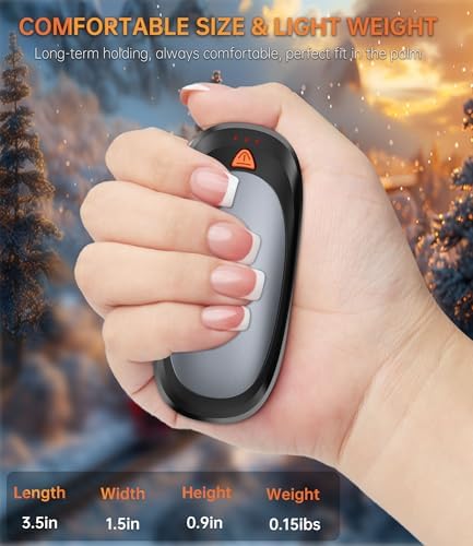 Hand Warmers Rechargeable with 10000mAh Charging Case, 2000mAh Portable Hand Warmers 2 Pack, Reusable Electric Pocket Heater for Hunting, Camping Gear, Outdoors, Gifts for Christmas