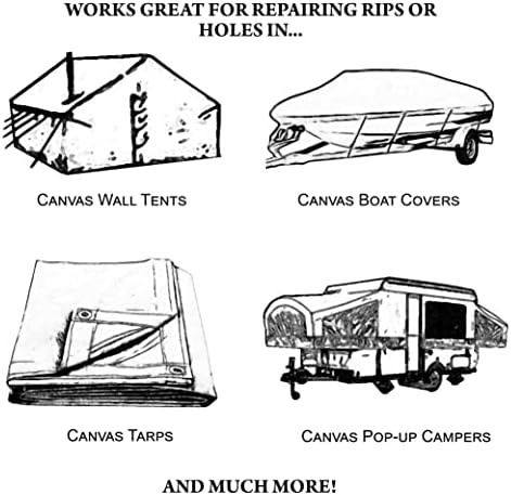 TrailMax Outdoor Canvas Patch Kit to Repair Pop-Up Campers, Canvas Tents, Boat Covers, Tarps