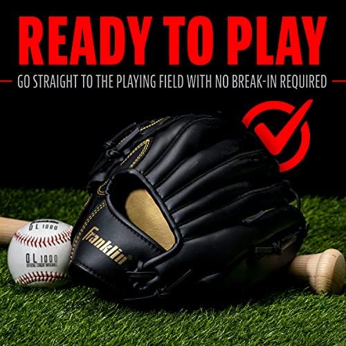 Franklin Sports Baseball + Softball Gloves - Field Master Adult + Youth Baseball + Softball Gloves - Right Hand + Left Hand Gloves - Infield + Outfield Mitts - Multiple Sizes + Colors