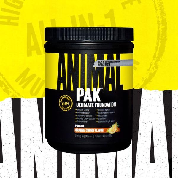 Animal Pak - Convenient All-in-One Vitamin & Supplement Powder - Zinc, Vitamins C, B, D, Amino Acids, Immune Support, Digestive Enzymes, and More - Daily Multivitamin for Women & Men - 60 Scoops