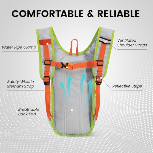 Kids Hydration Backpack, Mini Water Backpack with 1.5L Water Bladder for Hiking Cycling Running