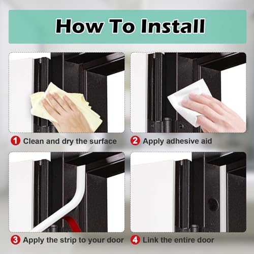 Weather Stripping Door Seal - Self Adhesive Weather Strip Silicone D Shaped Seal Strip for Door Frame/Window Seal (40FT White 3/8" W × 1/4" T)