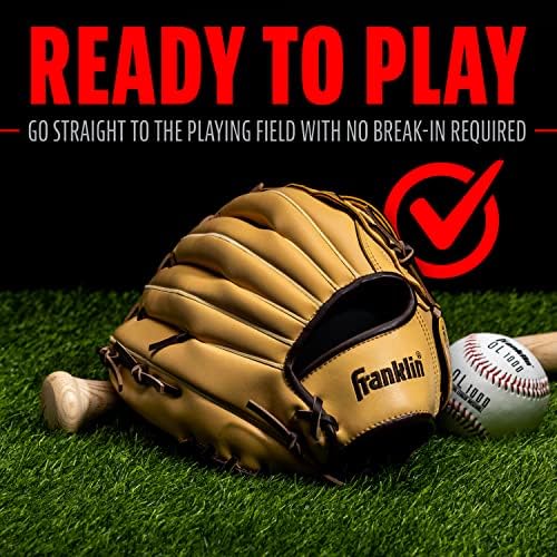 Franklin Sports Baseball + Softball Gloves - Field Master Adult + Youth Baseball + Softball Gloves - Right Hand + Left Hand Gloves - Infield + Outfield Mitts - Multiple Sizes + Colors