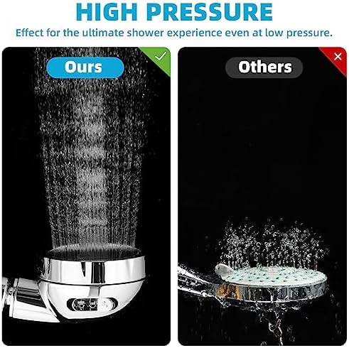 Marbrasse High Pressure Shower Head, Angle-Adjustable Water Saving Body Sprays… (Chrome, 2Pack)