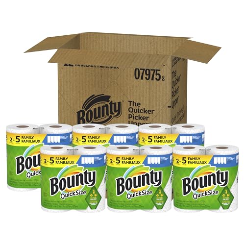Bounty Paper Towels Quick Size, White, 16 Family Rolls = 40 Regular Rolls (Packaging May Vary)
