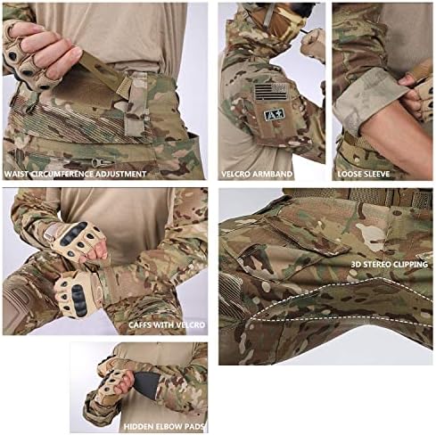 G3 Combat Suit Military Apparel Set Tactical Camouflage Clothing Hunting Uniform Paintball Gear with Knee Pads for Men