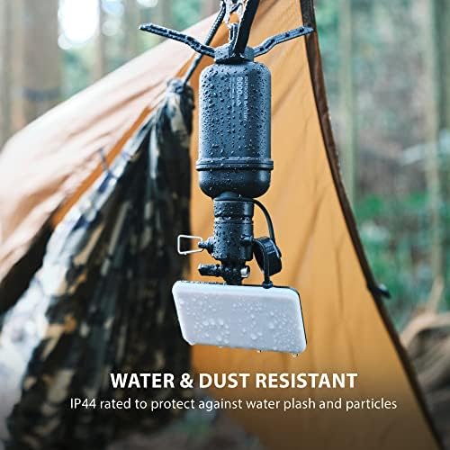ELECOM NESTOUT Outdoor Camping LED Panel Flashlight w/ Mini Tripod, Dimmable USB Powered LED Light, IP44 Water Dust Resistant, 30-1000 Lumen, Portable Lantern for NESTOUT Power Bank, Beige (Flash-1)