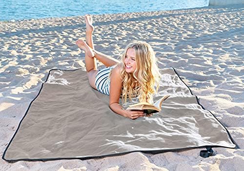 BRAWNTIDE Large Outdoor Waterproof Blanket - Extra Thick Fleece, Warm, Windproof, Sandproof, Quilted, 82" x 55", Ideal for Beaches, Picnics, Camping, Stadiums, Dogs, Car