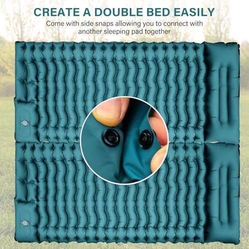 Camping Sleeping Pad, Ultralight Camping Mat with Pillow Built-in Foot Pump Inflatable Sleeping Pads Compact for Camping Backpacking Hiking Traveling Tent