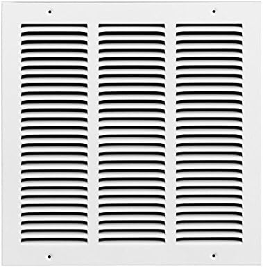 Rocky Mountain Goods Air Return Grille for 18" x 18" Duct Opening - Heavy Duty Steel - Premium Finish - Includes Screws - Louvered Design - Paintable - Matte White (Actual Dimensions 19.75" x 19.75")