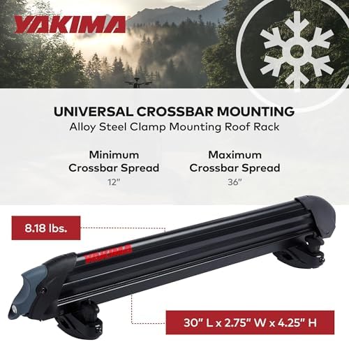 Yakima Ski & Snowboard Car Roof Rack, Fits 6 Ski Pairs or 4 Boards, PowderHound 6