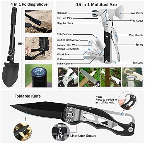 235Pcs Emergency Survival Kit and First Aid Kit Professional Survival Gear Tool with IFAK Molle System Compatible Bag, Gift for Men Camping Outdoor Adventure Boat Hunting Hiking & Earthquake