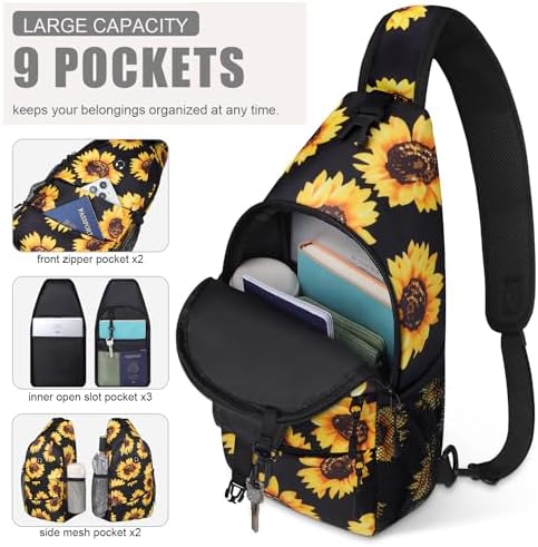 Crossbody Bags for Women Men Trendy Sling Bag Bakpack Casual Chest Bag with Convertible Shoulder Strap