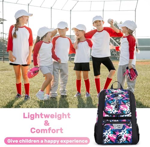 Youth Baseball Bag, Softball Bag for Girls & Boys, Kids Tball Backpack with Shoes Compartment