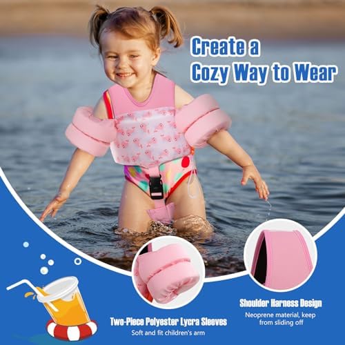 MoKo Toddler Swim Vest for Kids, 20-66 lbs, Arm Floaties with Adjustable Straps, Nylon Material, Swim Vest for Toddlers Learning to Swim