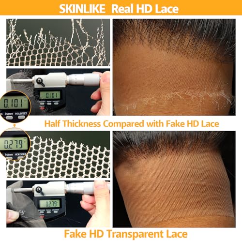 BEEOS 5x5 Skinlike Real HD Lace Closure Only, Pre Plucked Natural Hairline Body Wave Human Hair Invisible Lace Closure Bleached Knots 16 Inch