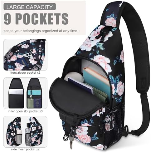 Crossbody Bags for Women Men Trendy Sling Bag Bakpack Casual Chest Bag with Convertible Shoulder Strap