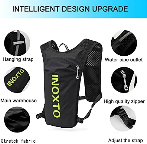 INOXTO Running Hydration Vest Backpack,Lightweight Insulated Pack with 1.5L Water Bladder Bag Daypack for Hiking Trail Running Cycling Race Marathon for Women Men