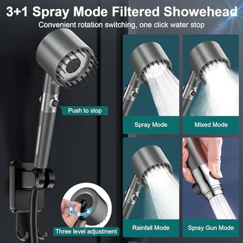 Portable Shower for Camping - 6000mAh Rechargeable Camping Shower, IPX7 Waterproof Shower Pump, Electric Filter Sprayer Head for Outdoor, Pet Bath, RV, Hiking, Travel,Beach