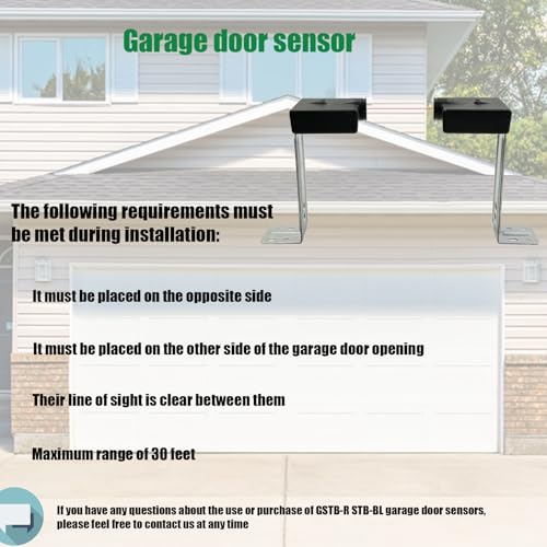 Garage Door Sensor, Garage Door Sensors Bracket, Includes Sender & Receiver, for Genie Garage Door Openers Made After 1993. Replacement for Genie Garage Door Sensors.