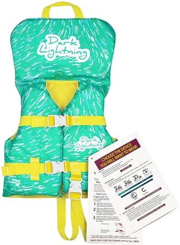 Dark Lightning USCG Approved Infant Life Jacket 0-30 lbs, Swim Vest for Baby/Toddlers 1-3 Year Old 20-30 lbs,Toddler Floaties for Pool Swimming,Boating,Beach,Puddle
