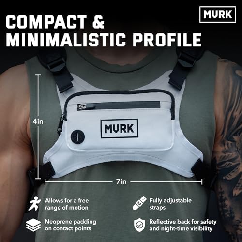 MVRK Water Resistant Chest Pack - Running Vest for Workouts, Running Phone Holder Extra Storage, Lightweight Running Pack