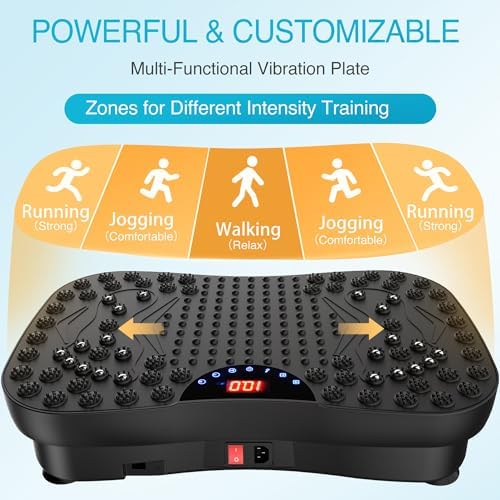 AXV Vibration Plate Exercise Machine Whole Body Workout Portable Mini Vibrate Fitness Platform Lymphatic Drainage Machine for Weight Loss Shaping Toning Wellness Home Gyms Workout (Mini)