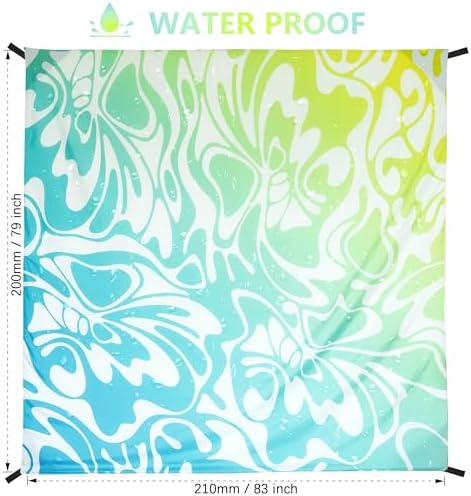 Beach Blanket Waterproof Sandproof Beach Mat 79" X 83" /10'x9'for 2-8 Adults Quick Drying Outdoor Picnic Mat Beach Accessories for Travel, Camping, Hiking