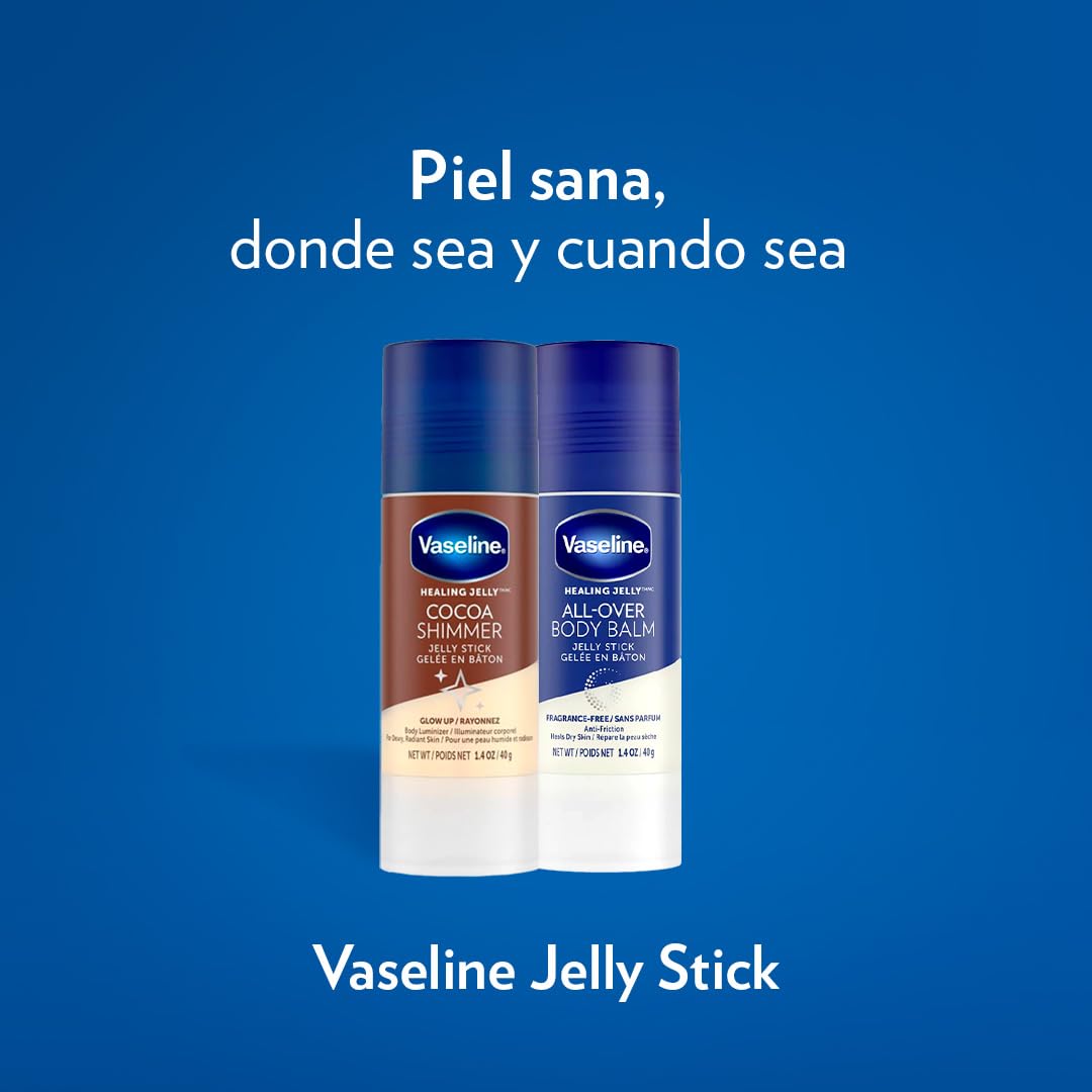 Unilever Vaseline Cocoa Shimmer Jelly Stick GLOW UP Body Luminizer For Dewy Radiant Skin 1.4 oz - 3 Count