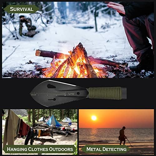 iunio Hiking Trowel, Camping, Backpacking, Portable Shovel, Multitool, Ultralight Camp Tool, with Carrying Pouch, for Gardening, Outdoor, Survival