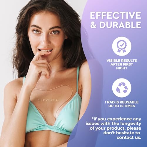 Cleverfy Silicone Chest Wrinkle Pads for Décolleté - 3-Pack of T-Shape Reusable Anti-Wrinkle Patches