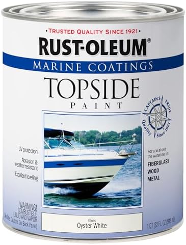 Rust-Oleum 207001 Marine Coatings Topside Paint, Quart, Oyster White 32 Fl Oz (Pack of 1)