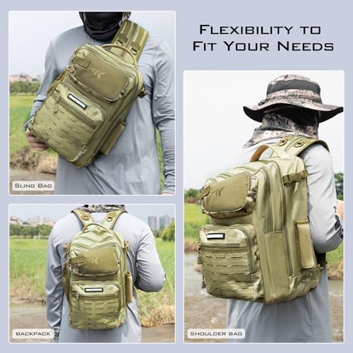 KastKing BlowBak Tactical Fishing Sling Tackle Bag - Lightweight Fishing Backpack - Storage for Gear and Equipment - Gift for Men