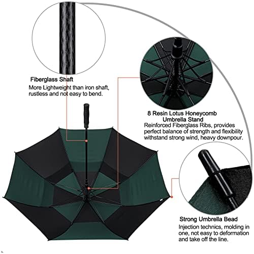 G4Free 47/54/62/68 Inch Automatic Open Golf Umbrella Oversize Extra Large Double Canopy Vented Windproof Waterproof Stick Umbrellas