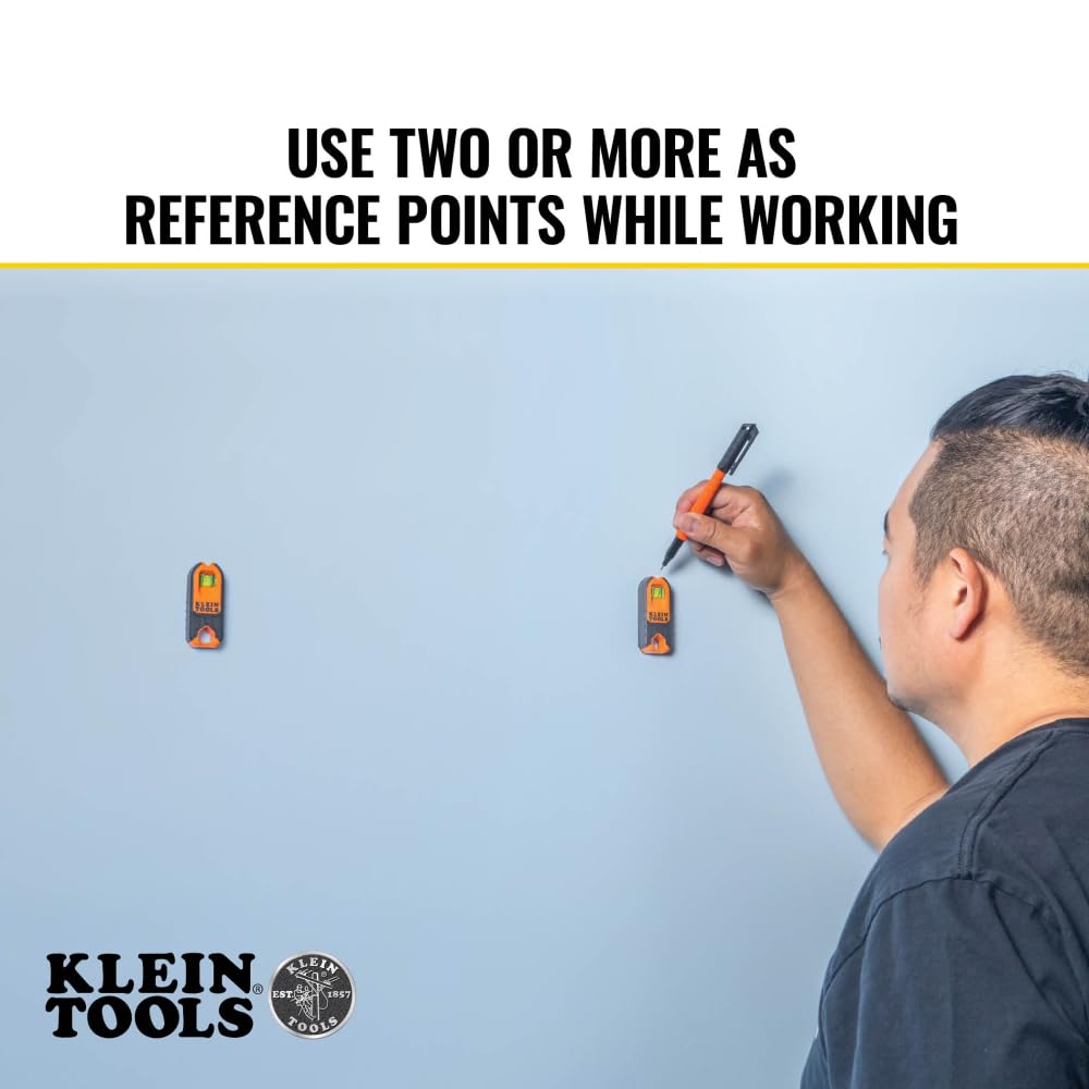 Klein Tools MSF100 Magnetic Stud Finder and Level, Compact, Wood and Metal Detector with Bubble Vial for Accurate Markings, Felt Pad Backing