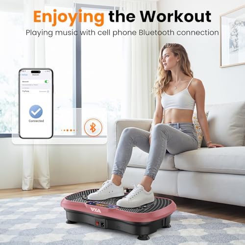 AXV Vibration Plate Fitness Platform Exercise Machine Vibrating Lymphatic Drainage Shaking Full Body Shaker Workout Vibrate Stand Shake Board Sport Gym for Weight Loss Fat Burner for Women Men