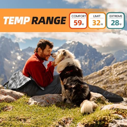 MEREZA Flannel Sleeping Bag for Adults XL, Large Wide Sleeping Bags for Camping Mens Warm Cotton Sleeping Bag 4 Season Warm & Cool Weather