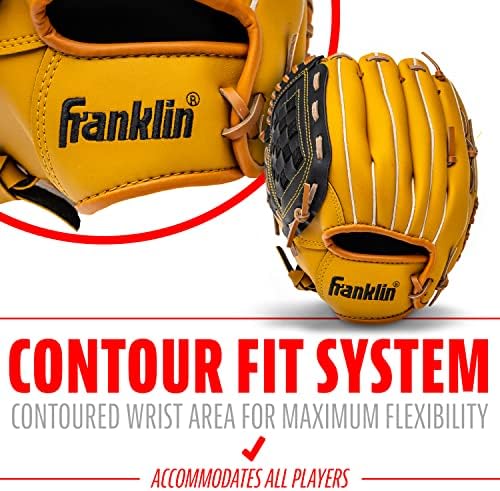 Franklin Sports Baseball + Softball Gloves - Field Master Adult + Youth Baseball + Softball Gloves - Right Hand + Left Hand Gloves - Infield + Outfield Mitts - Multiple Sizes + Colors