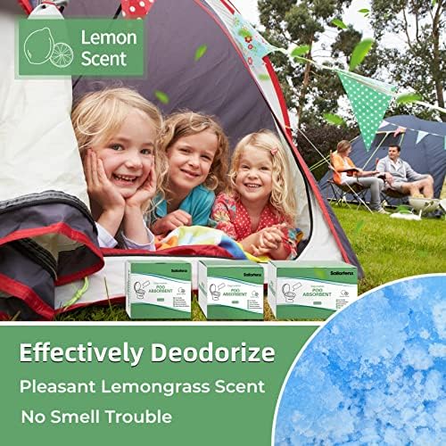Poo Absorbent for Portable Toilet, Camping Toilet Chemicals, Eco Degradable Absorbent Gel Liquid Waste Gelling and Deodorizing Absorbent Emergency Toilet Waste Treatment