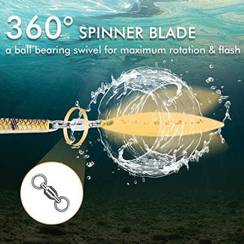 TRUSCEND Pre-Rigged Soft Fishing Lures, Well-Made Easy Catching Lures for Family Fishing, Great Action Swimbaits with Spinner, All-Conditions Fishing Gear for Bass Trout Walleye, Crappie Fishing Jigs