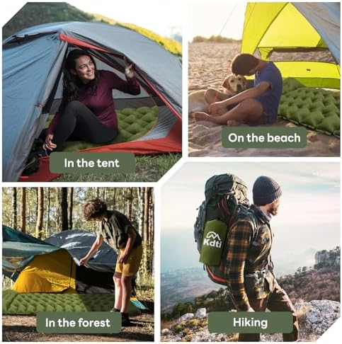 Ultralight Inflatable Sleeping Pad with Built-in Foot Pump - Upgraded Durable Air Mattress for Camping, Backpacking, Hiking - Compact Design Includes Carry Bag (Green)