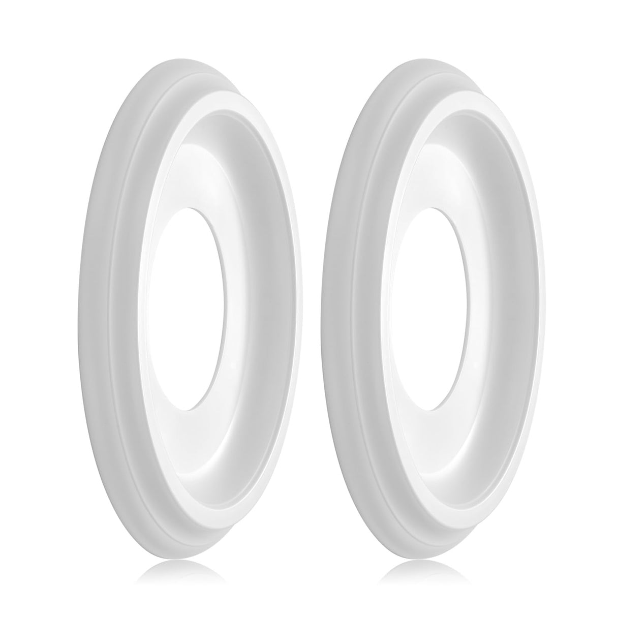 2Packs Molded Nylon Ceiling Medallion for Light Fixtures and Ceiling Fans, 9.8"OD x 4"ID x 0.94"P (Fits Canopies up to7-1/4")(White)