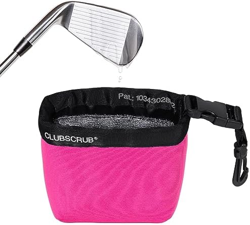 Golf Club and Golf Ball Cleaning Bag, Waterproof Clean Face Technology Liner, Detachable Clip, Machine Washable, Cleans Club Grooves, Dry Exterior (Neoprene or Microfiber Option Available)