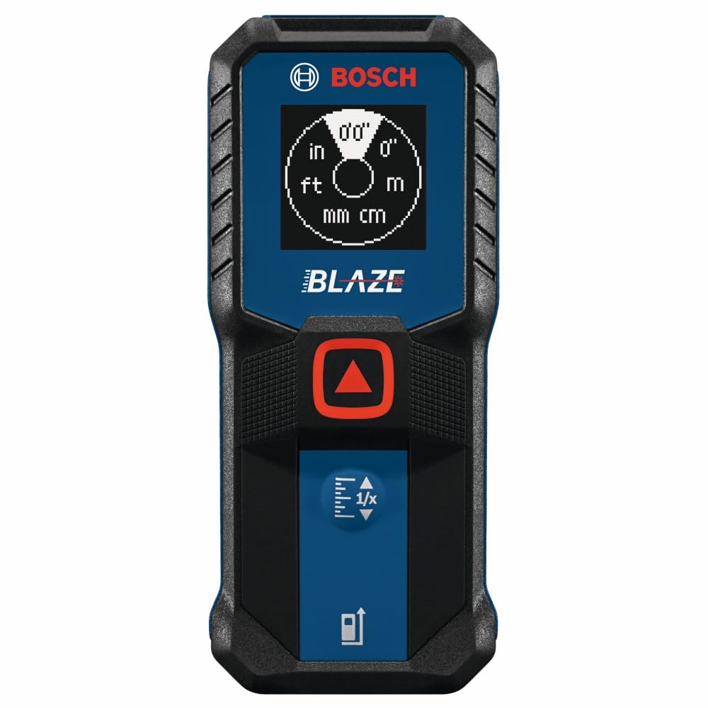 BOSCH GLM100-23 100 Ft Blaze Laser Distance Measure, Includes 2 AA Batteries, Distance Measuring Laser