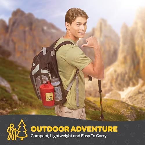 Durable Hammock 400 lb Capacity, Nylon Camping Hammock Chair - Double or Single Sizes w/Tree Straps and Attached Carry Bag - Portable for Travel/Backpacking/Beach/Backyard (Medium, Yellow & Blue)