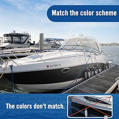 Affordura Boat Fender 4 Pack Boat Bumpers Fenders with 4 Ropes, Boat Bumpers for Pontoon Boat Fenders Inflatable