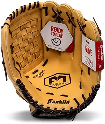 Franklin Sports Baseball + Softball Gloves - Field Master Adult + Youth Baseball + Softball Gloves - Right Hand + Left Hand Gloves - Infield + Outfield Mitts - Multiple Sizes + Colors