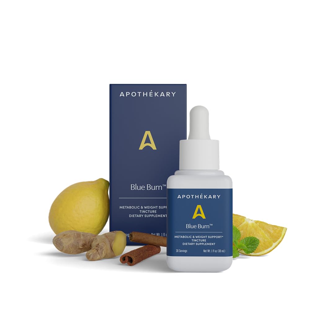 Apothékary Blue Burn Herbal Liquid Drops Supplement | Dietary Metabolism Support Supplement with Oregon Grape Root, Blue Spirulina, Maca Root and Berberine, Liquid Vitamins | 1.22 Fl Oz, 30 Servings